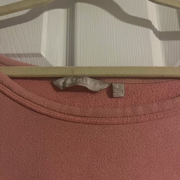 Athleta Coral off the shoulder oversized crop sweatshirt - Picture 2 of 3
